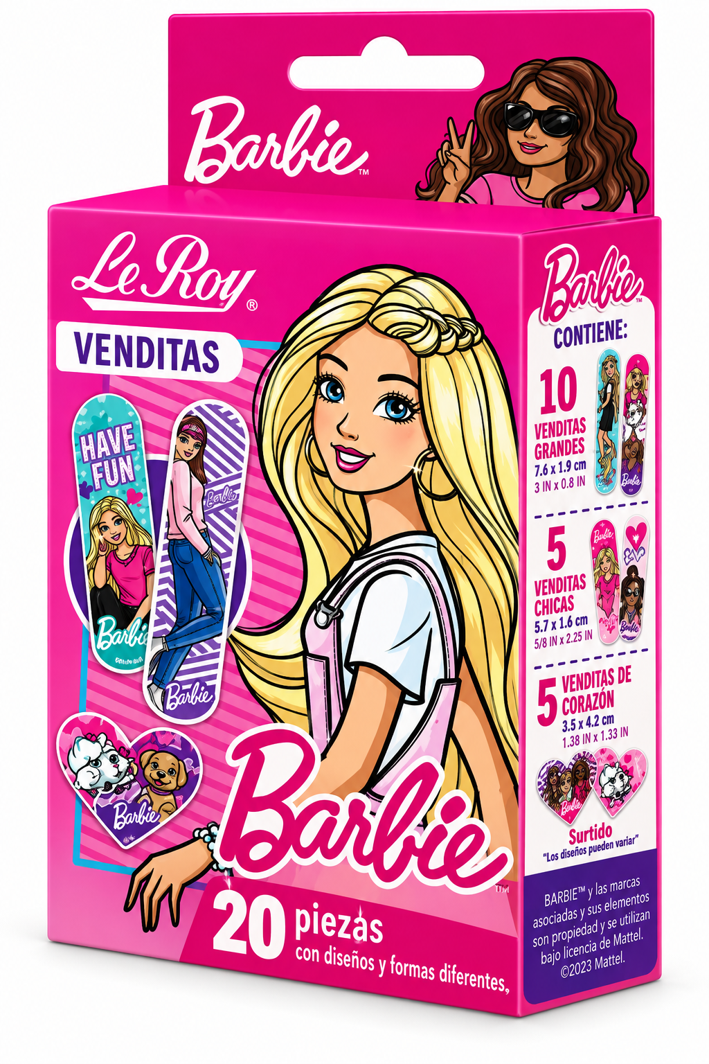 Curitas Venditas Adhesivas para niños LeRoy Barbie 20 piezas