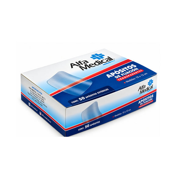 Apósitos adhesivos transparente Alfa Medical 10 x 12cm con 50 piezas