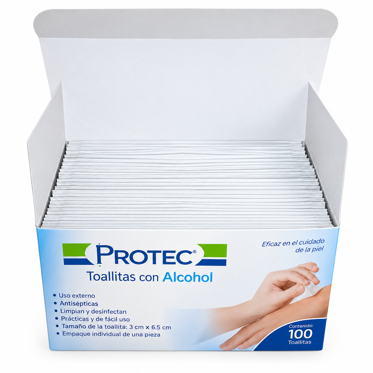 Toallitas Alcoholadas Protec 100 piezas