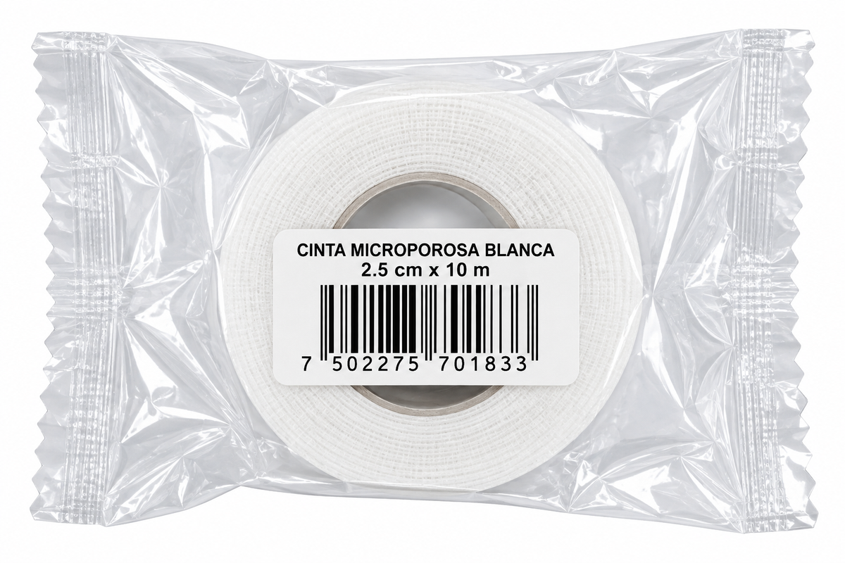 Cinta Microporosa Blanca Alfa Medical 2.5cm x 10m con 12 piezas