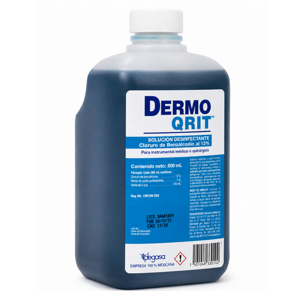 Dermo - Qrit Solución Desinfectante al 12% Degasa 500 ml