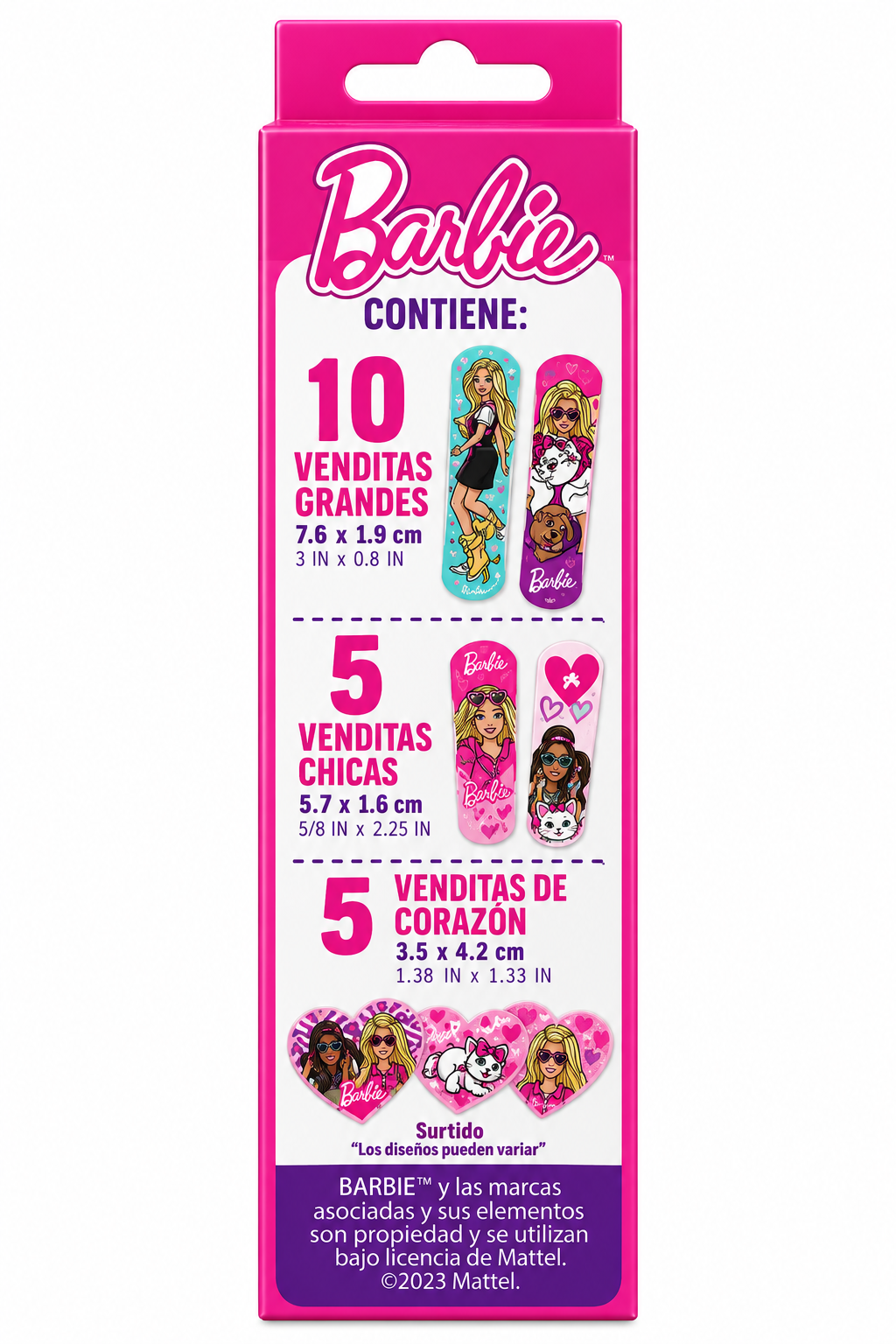 Curitas Venditas Adhesivas para niños LeRoy Barbie 20 piezas
