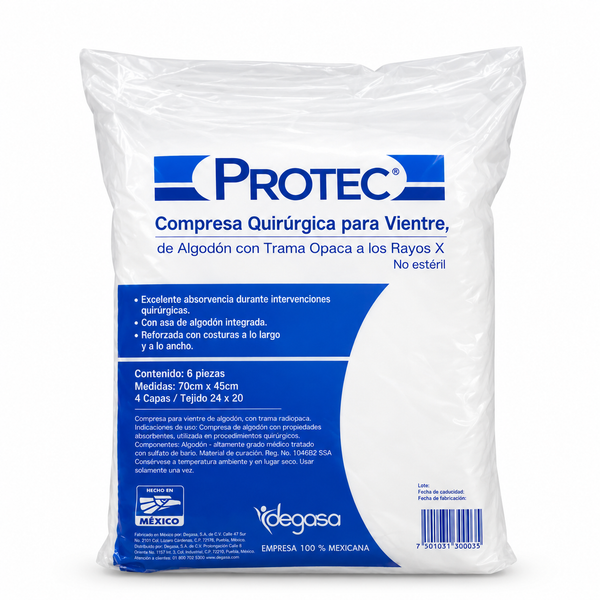 Compresa No Estéril Protec 70x45 Cm 6 Piezas