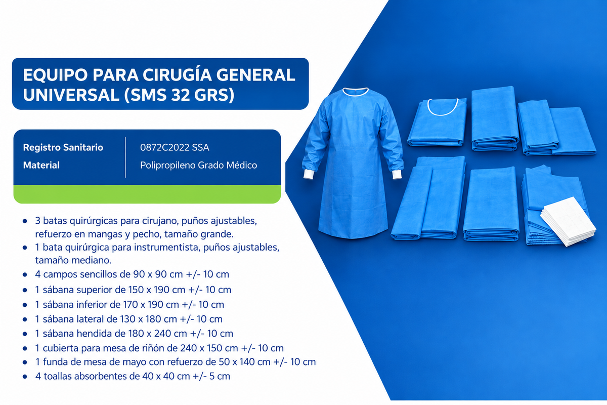 Equipo para Cirugía  Universal  MEDIMAZ (SMS 32 GRS)