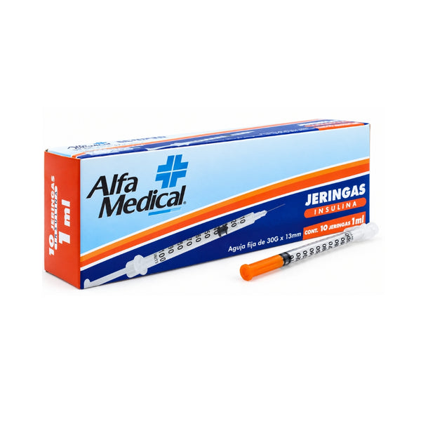 Jeringa Alfa Medical 1ML 30g x 13mm con 10 piezas