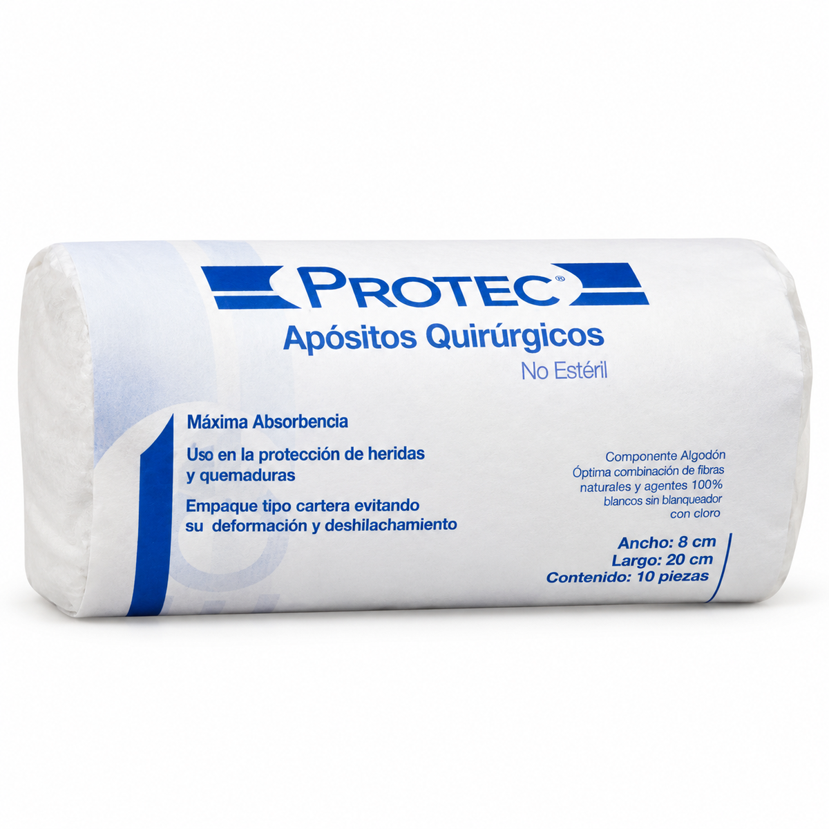 Apósito de Gasa Protec No Estéril 20 x 8 cm con 10 piezas