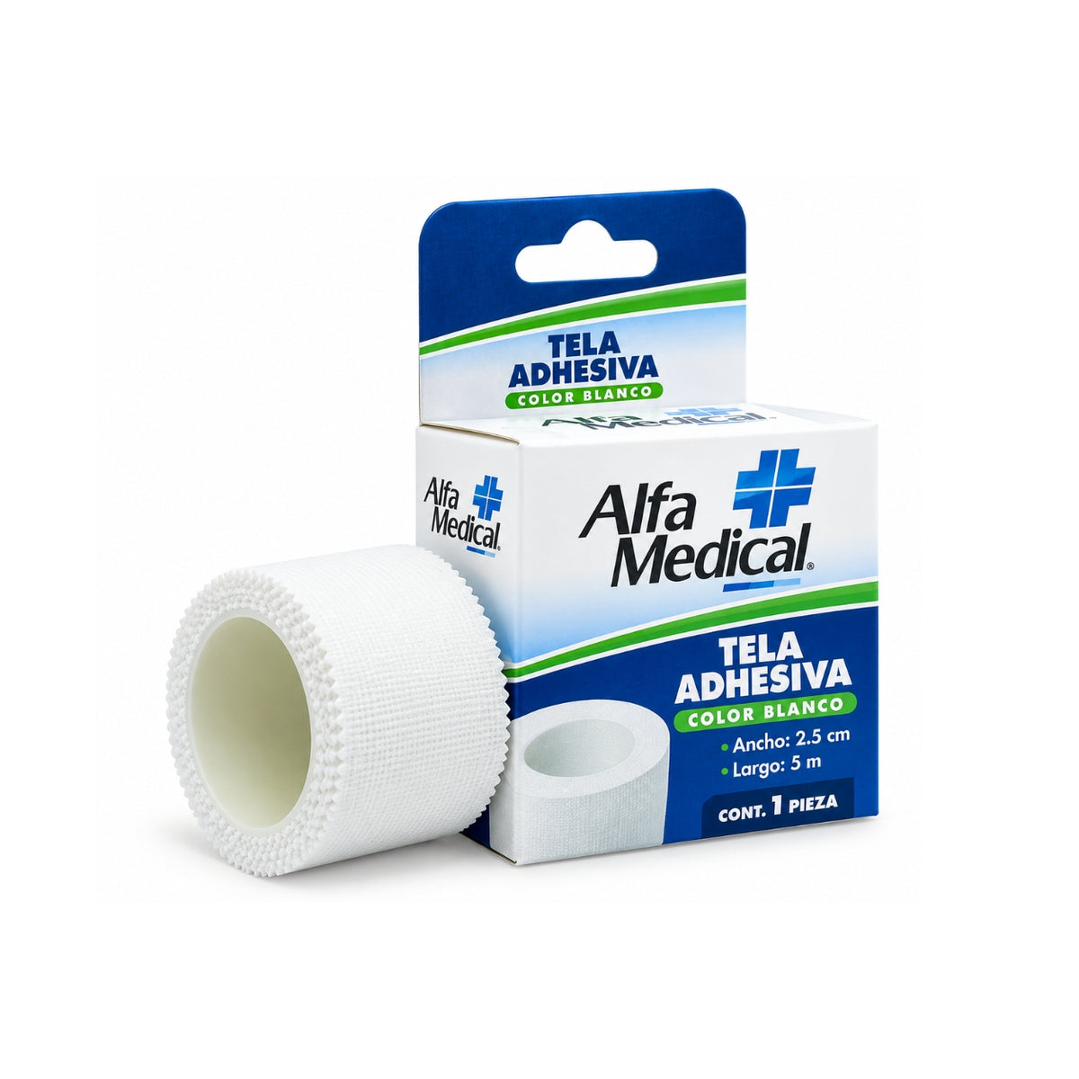 Tela adhesiva blanca Alfa Medical 2.5cm x 5m