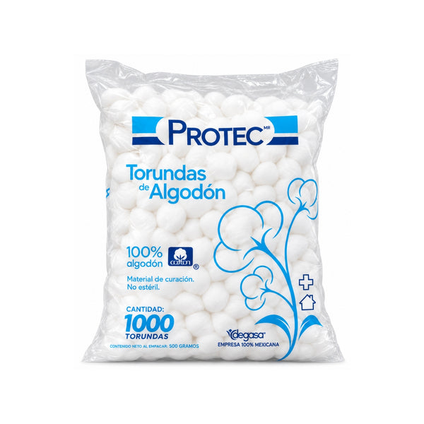 Torunda de Algodón PROTEC 500 Gramos con 1000 torundas
