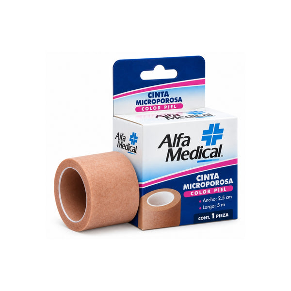 Cinta Microporosa colos piel Alfa Medical color piel 2.5cm x 5m