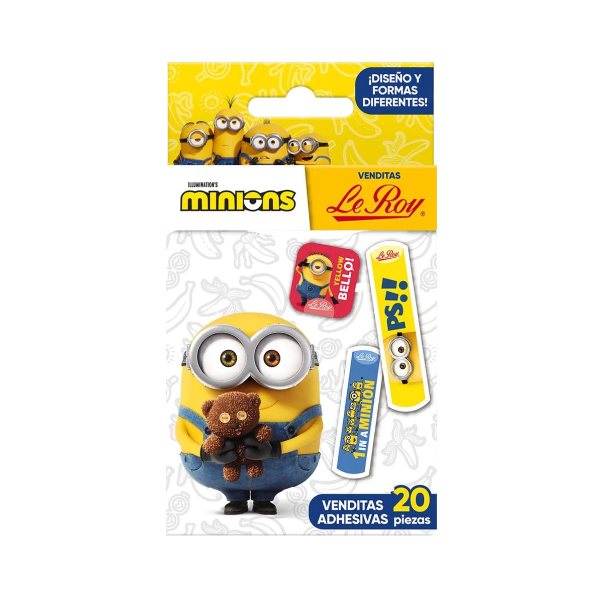 Curitas Venditas Adhesivas para niños Minions 20 piezas